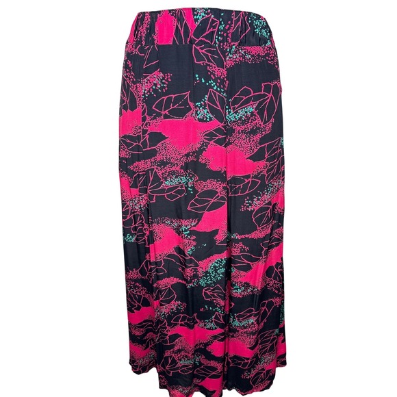 Sonata Dresses & Skirts - VTG Sonata Womens Pink Black Abstract Floral Maxi Skirt Sz S 90s Art Teacher